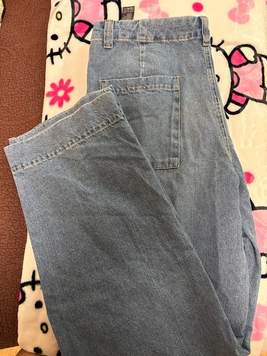 ZARA Light Blue Straight Leg Jeans - Picture 4 of 4